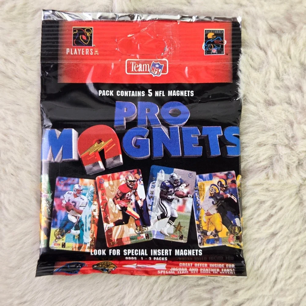 Lot of 5 Vintage 1995 Team NFL Pro Magnets Sealed Packs Chris Martin Enterprises